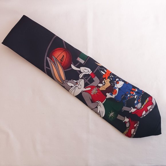 Neck Tie Necktie Vintage 1996 Bugs Bunny Basketball Looney Tunes Warner Brothers - Picture 1 of 3